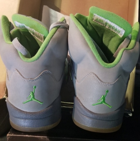 Jordan Retro 5 "Green Beans" SIZE 7.5 - Picture 5 of 7